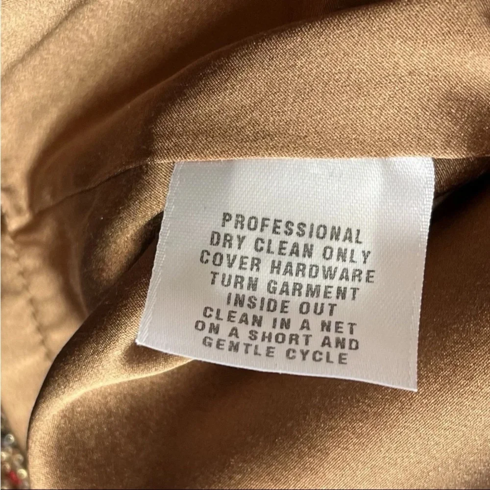 St John Couture Knit Suit Sz 14/16 Jacket Blazer Shimmer Gold Trim Luxury READ - Picture 6 of 16